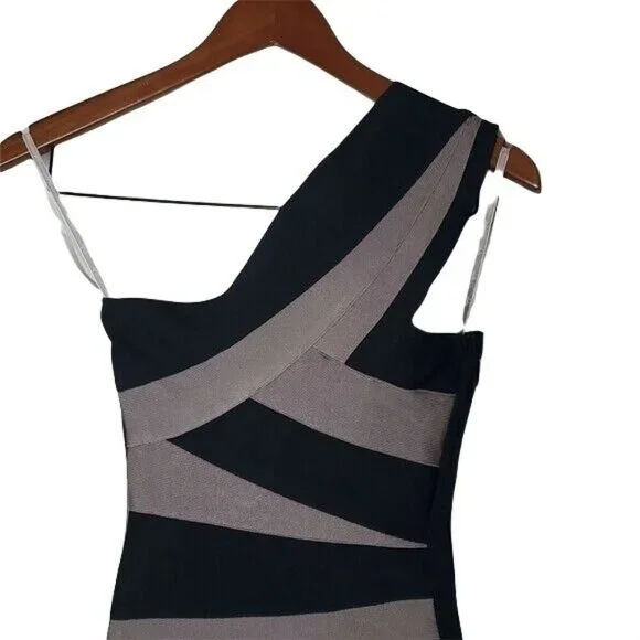 Stretta Jessica Black One Shoulder Bandage Bodycon Dress XS Party - Picture 4 of 9